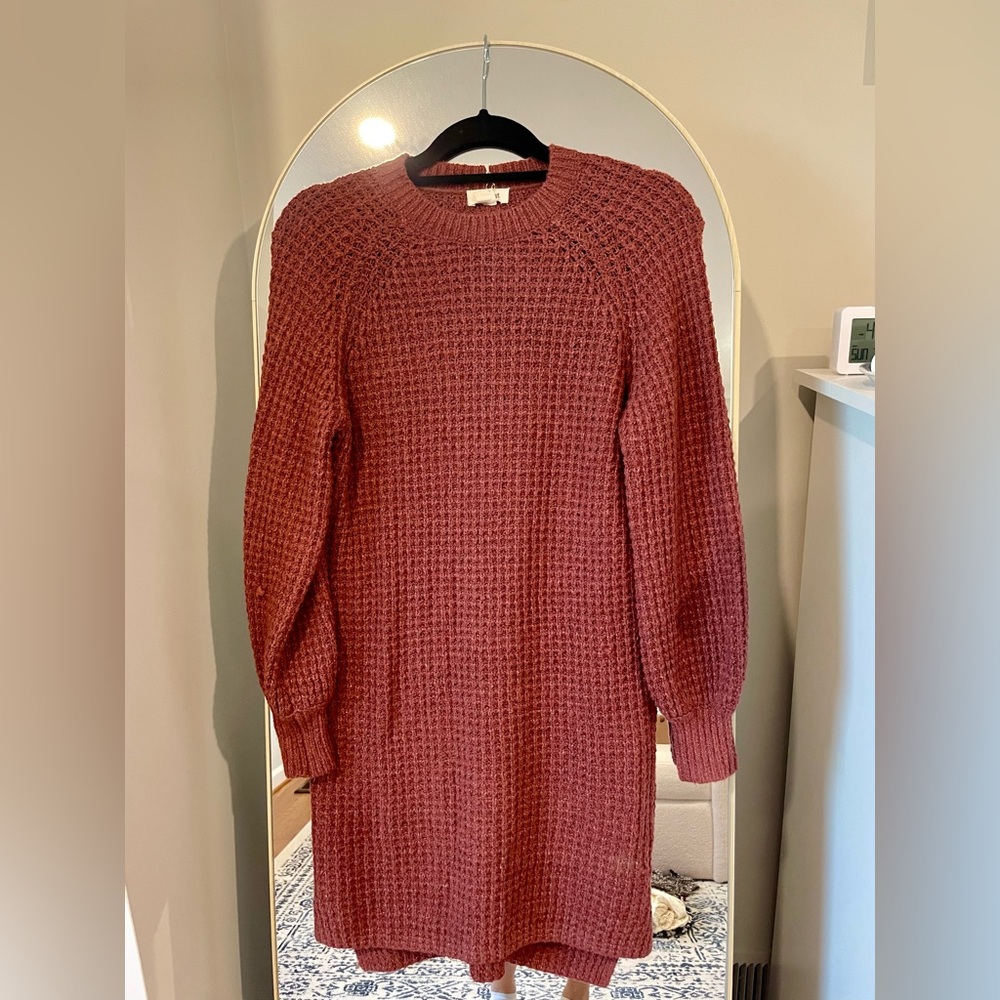 UpWest cozy crewneck sweater dress in autumn blush - unworn, tags still on!